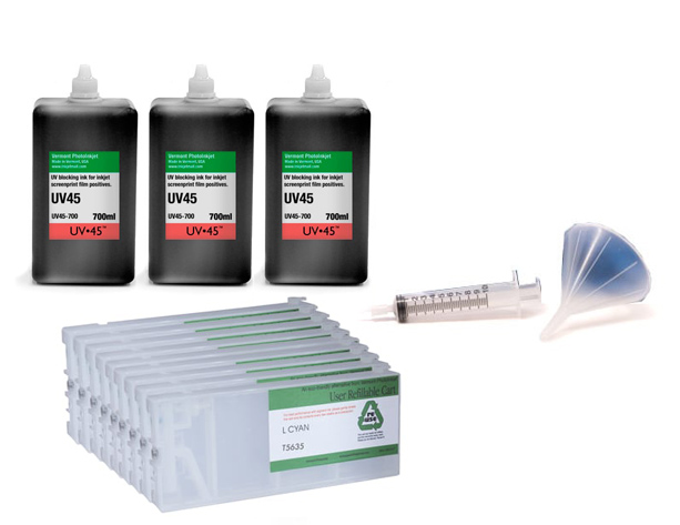 Epson Stylus Pro 4880 UV45 All Channels Black Ink Screen Print Kit